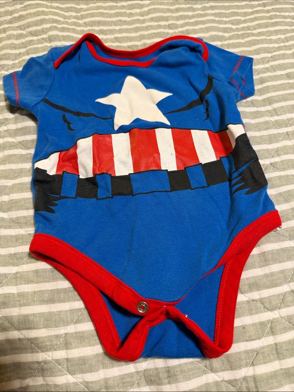 Marvel Blue and Red Captain Shield Baby Bodysuit